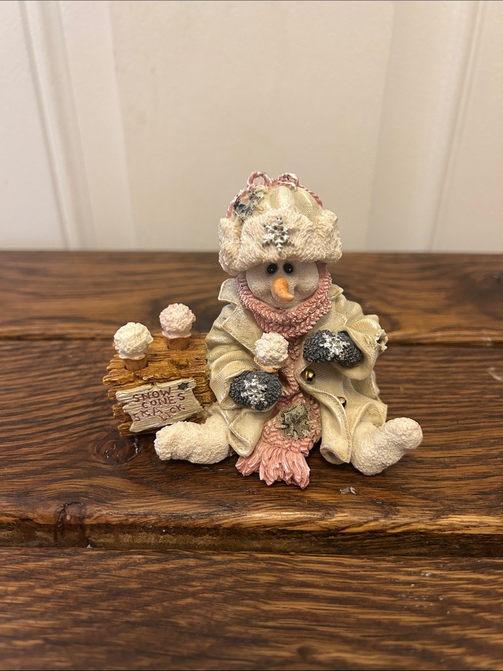 1997 Boyd’s Bears & Friends The Wee Folkstones Snowman Figurine - Slurp Snowcone
